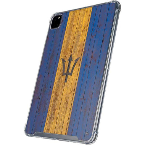 Barbados Flag Dark Wood iPad Cases